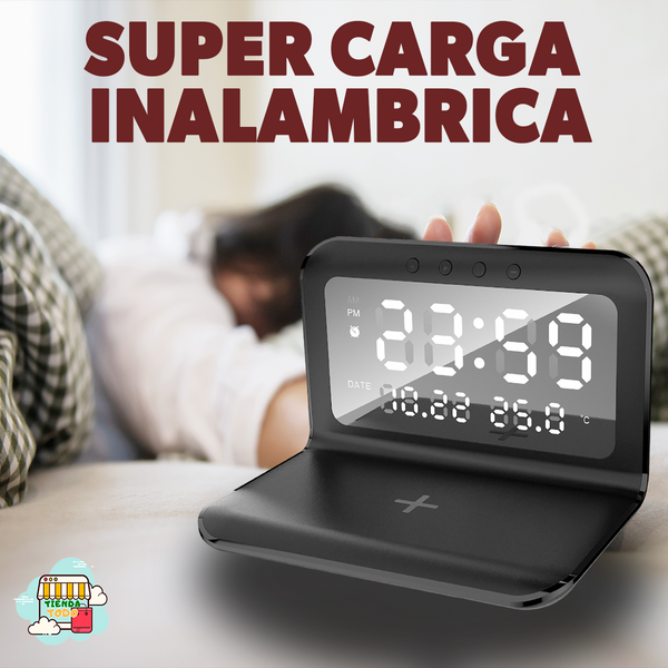 Cargador Inalambrico + Reloj y Termometro [PRODUCTO TOP]