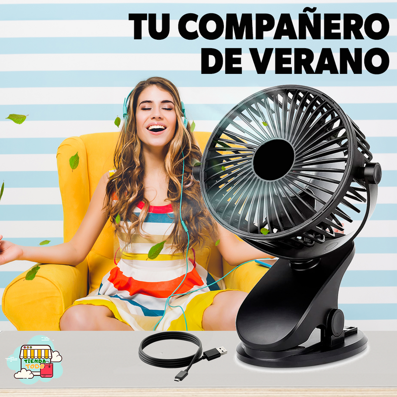 Ventilador Portátil con USB para Carro y Casa