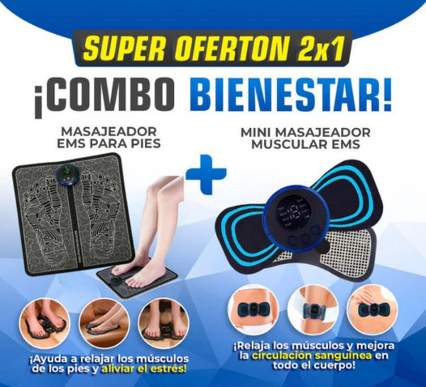 ⚡️OFERTA⚡️DOBLE PLACER RELAJANTE: MINI MASAJEADOR MUSCULAR🦋 + MASAJEADOR DE PIES👣⚡️.