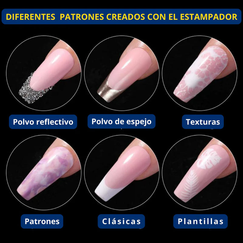 💅NAILSTAM™🎀 ESTAMPADOR DE UÑAS TRANSPARENTE💃