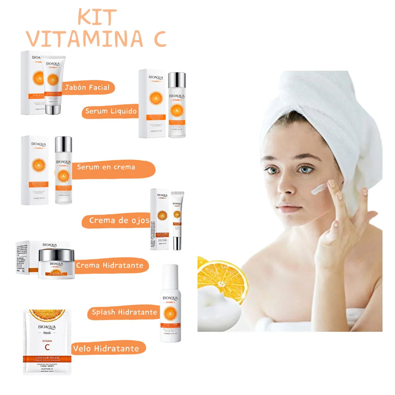 🧡Kit de lujo BioAqua Skin Care Vitamina C 🍊🌟