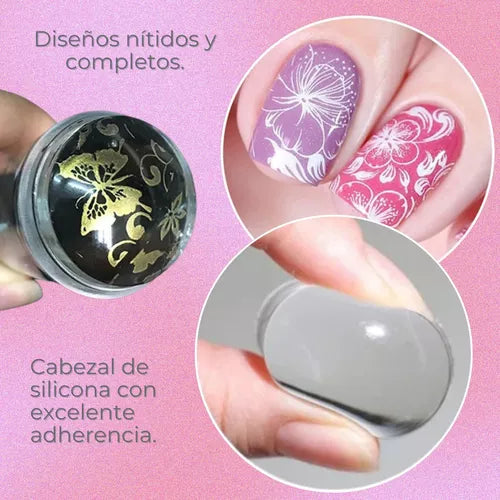 💅NAILSTAM™🎀 ESTAMPADOR DE UÑAS TRANSPARENTE💃