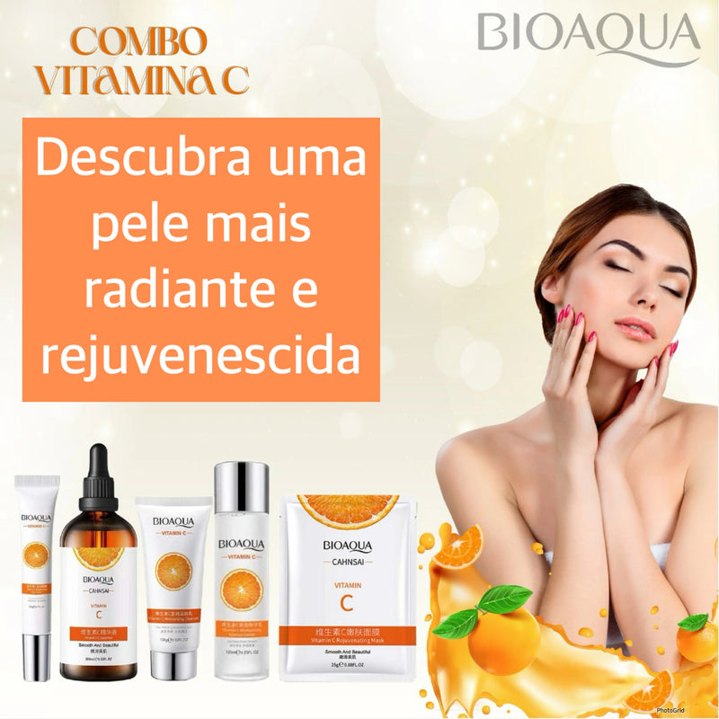 🧡Kit de lujo BioAqua Skin Care Vitamina C 🍊🌟