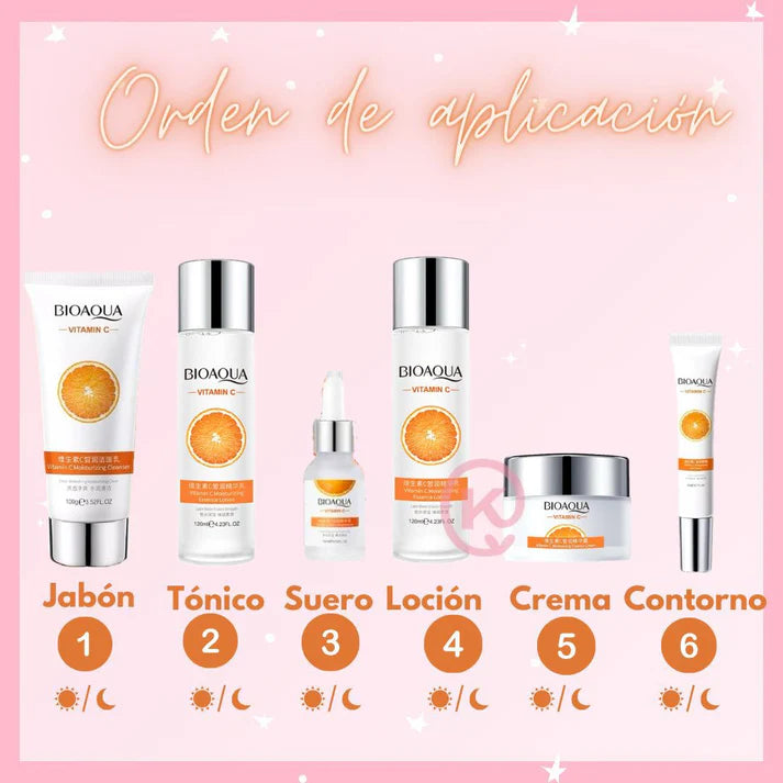 🧡Kit de lujo BioAqua Skin Care Vitamina C 🍊🌟